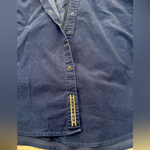 Tommy Hilfiger Navy Blue, Snap Button Down, Velvet Corduroy Shirt- size 2X - Picture 10 of 15